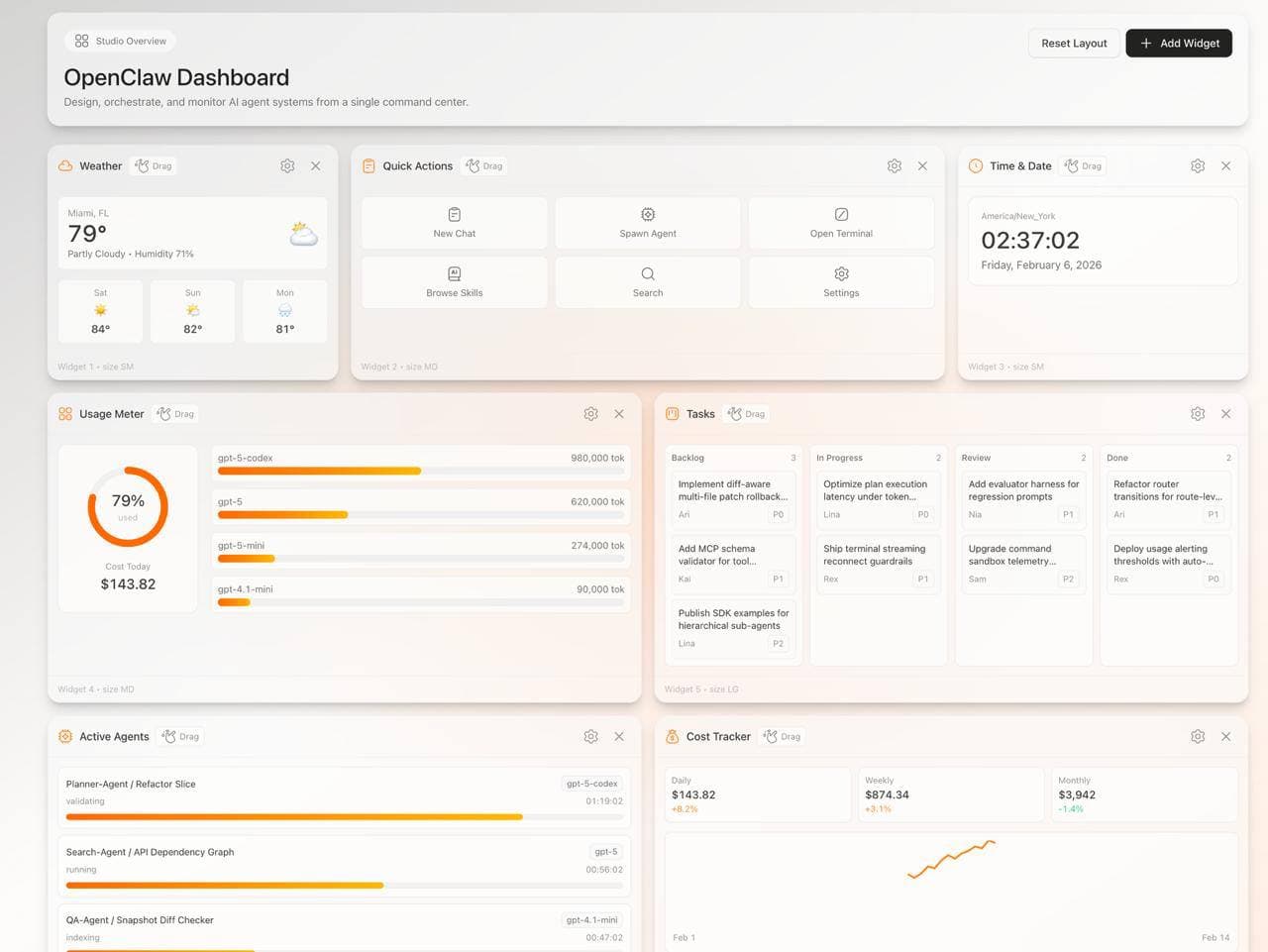 OpenClaw Studio dashboard preview